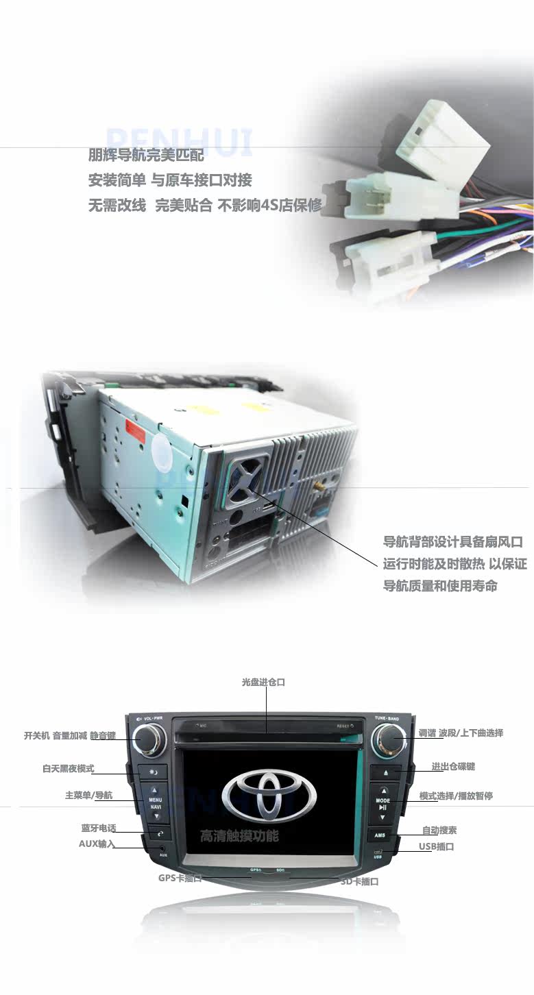 Мультимедийная система с GPS Penhui Rav4dvd Dvd Мультимедийная система с GPS Penhui Rav4dvd Dvd